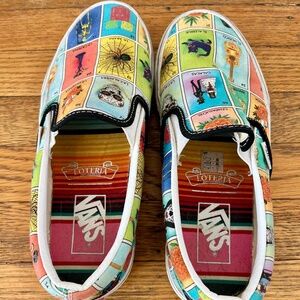 Vans Slip-On Lotería Multi-Color Print Flats